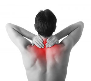 Man with neck or upper back pain.