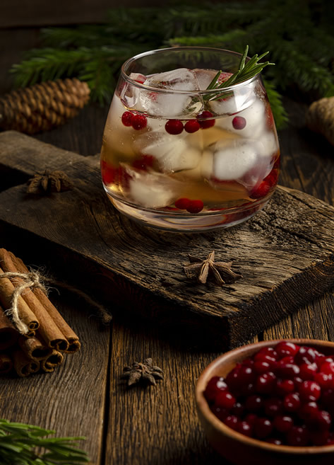 Sparkling cranberry mocktail— a fun drink without the alcohol hit.